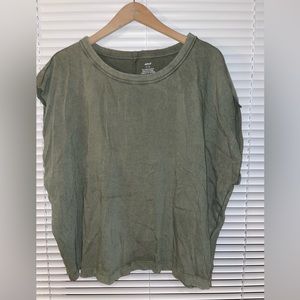 Aerie green cut off shirt - size L